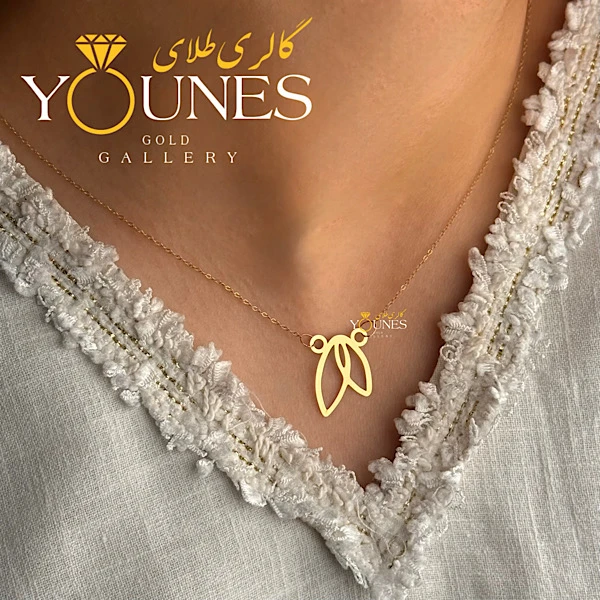 گردنبند تمام طلا دو برگ